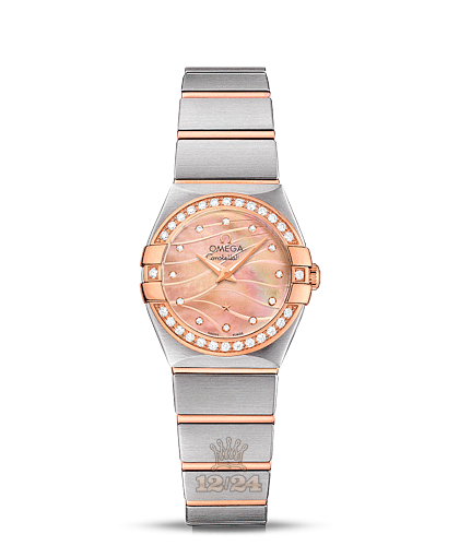 Omega Constellation Watch 123.25.24.60.57.002 24 mm Steel / Pink gold Case Golden Dial