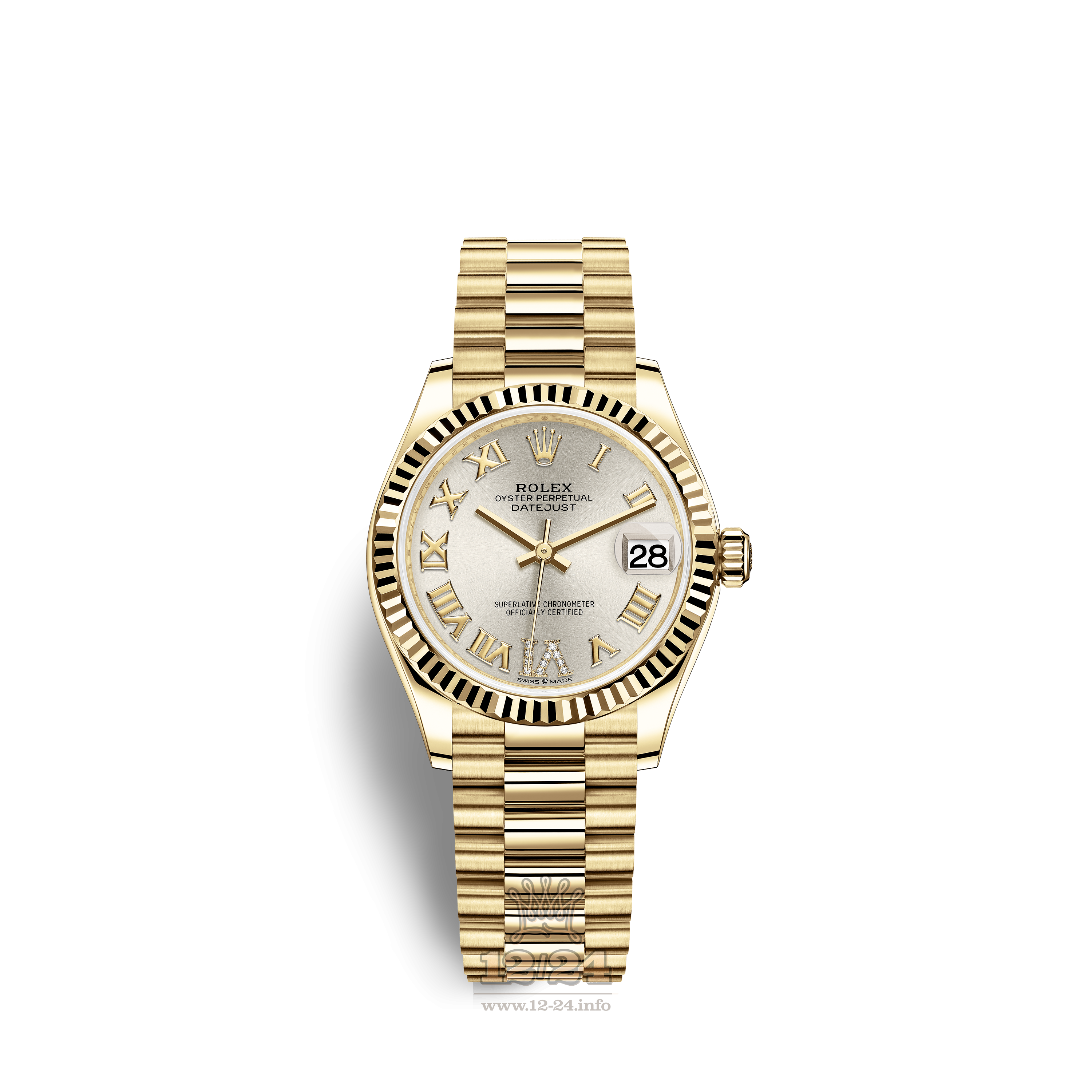 Rolex Datejust Watch 278278-0028 31 mm Yellow gold Case Silver Dial