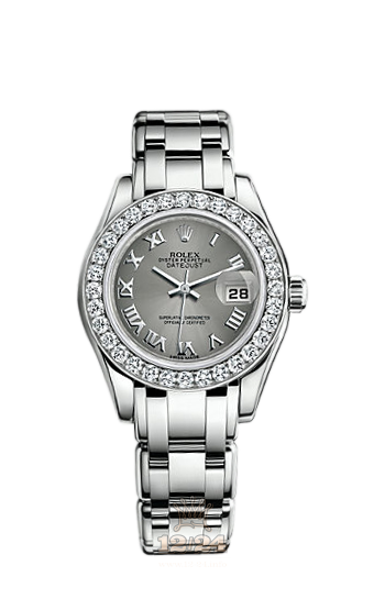 Rolex Pearlmaster Watch 80299-0026 29 mm White gold Case Gray Silver Dial