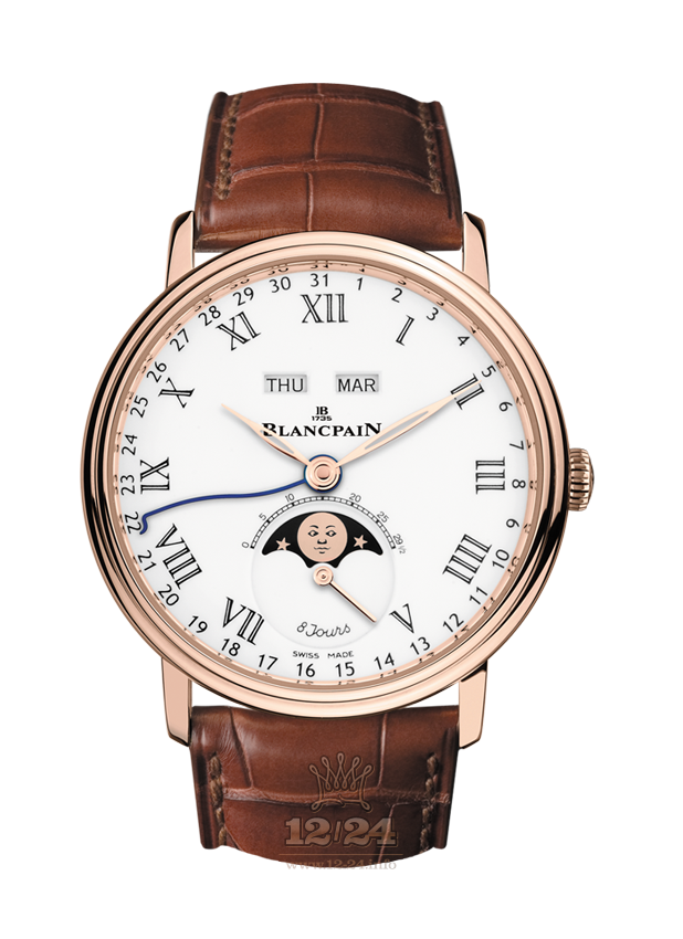 Blancpain Villeret Watch 6639-3631-55B 42 mm Red gold Case White Dial