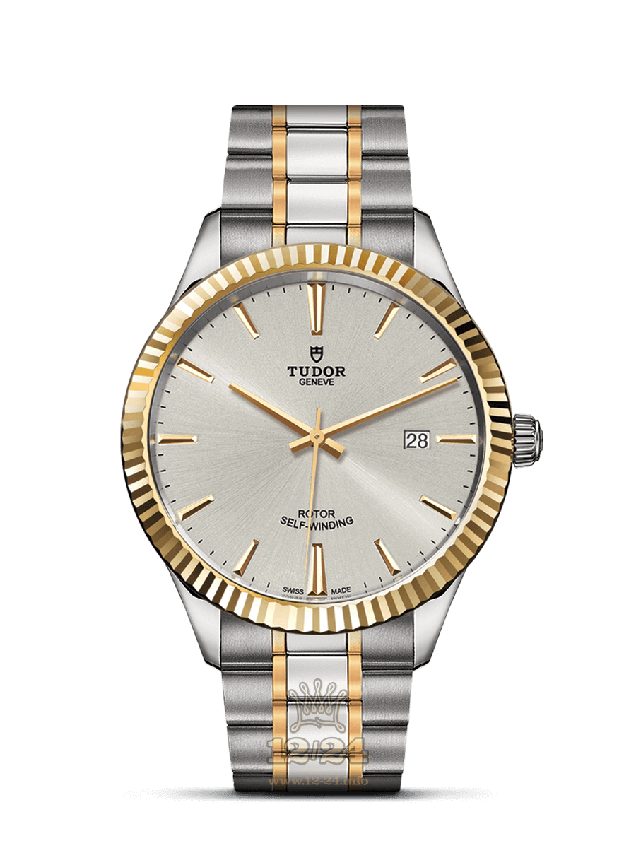 Tudor Style Watch M12713-0003 41 mm Stainless steel Yellow gold Case Gray Silver Dial