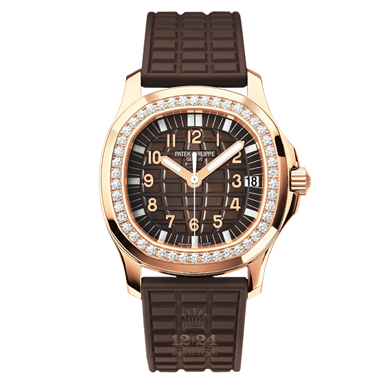 Patek Philippe Aquanaut Watch 5068R-001 36 mm Pink gold Case Brown (chocolate) Dial