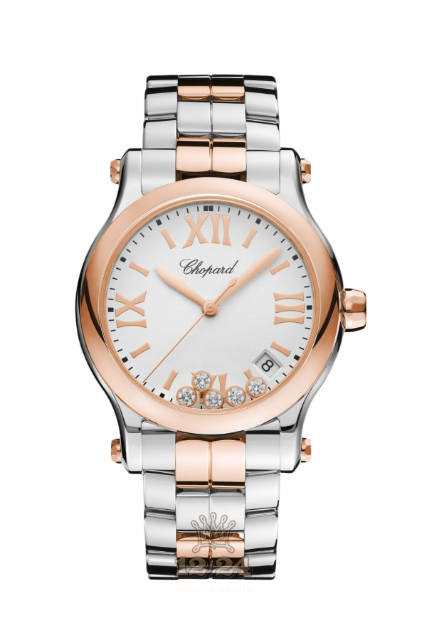 Chopard Happy Diamonds Watch 278582-6002 36 mm Steel / Pink gold Case White Dial