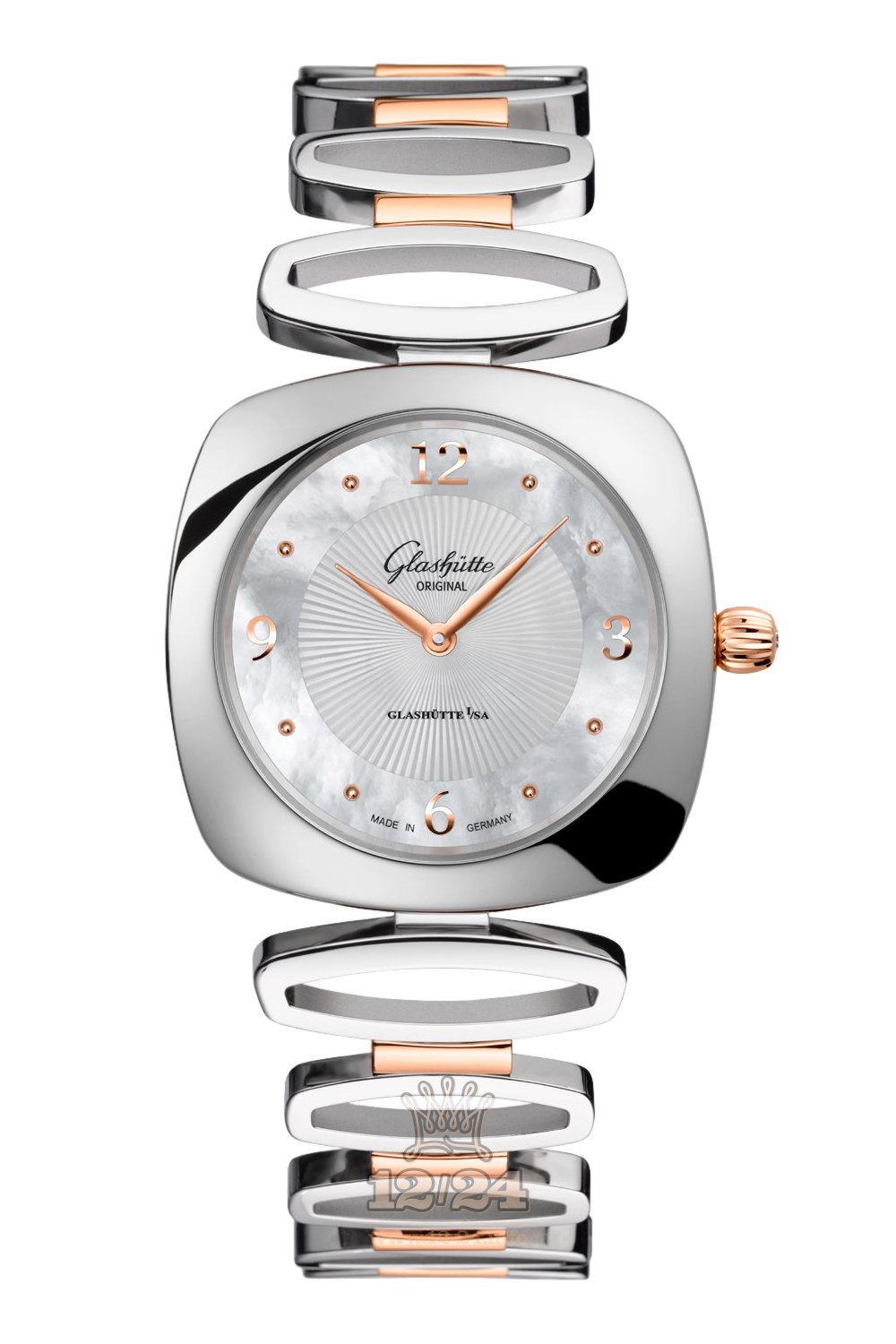 Glashutte Ladies Watch 1-03-02-03-06-14 31 mm Steel / Pink gold Case Silver Dial