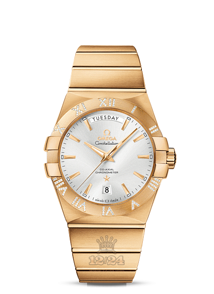 Omega Constellation Watch 123.55.38.22.02.002 38 mm Yellow gold Case Silver Dial
