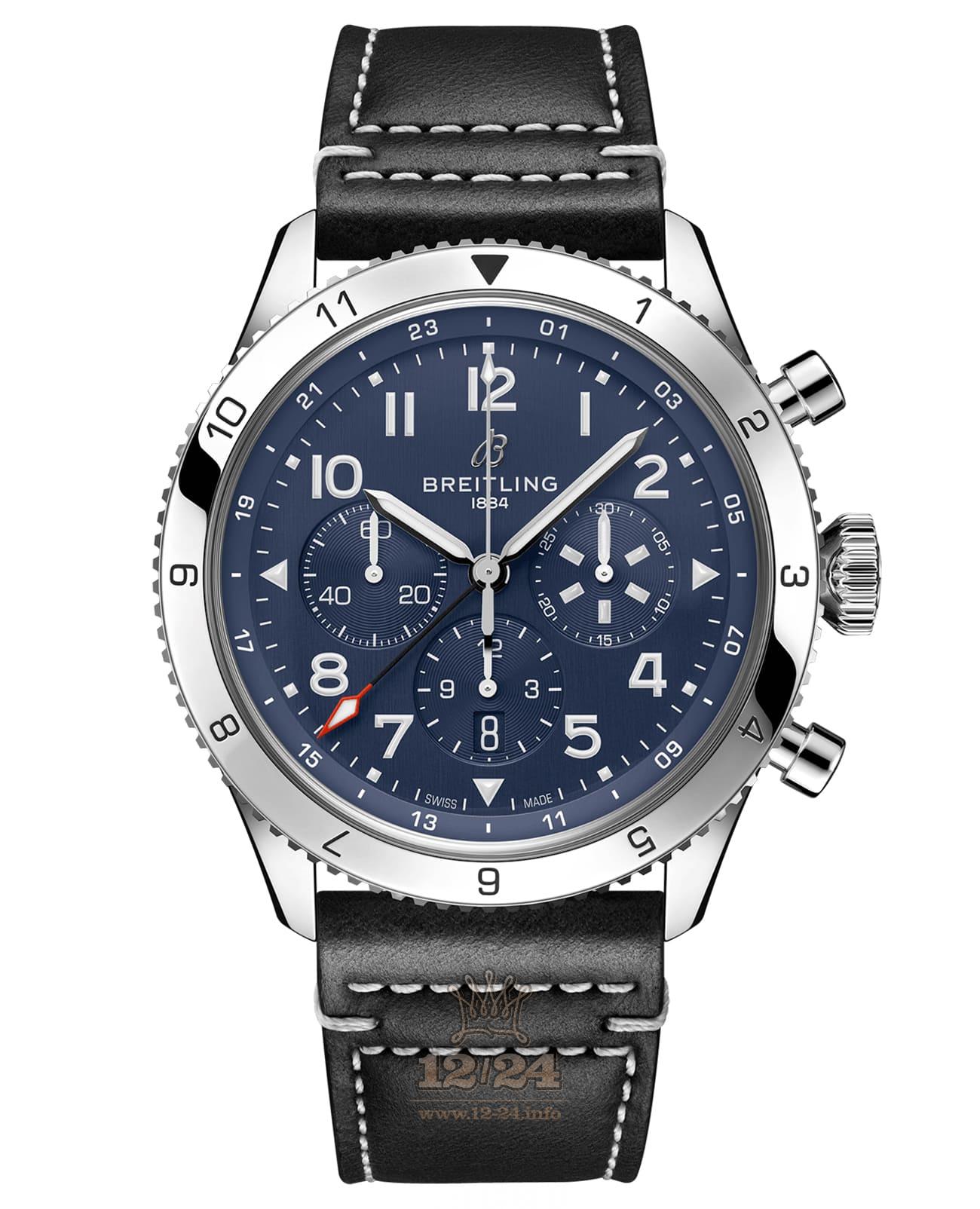Breitling Classic AVI Watch AB04451A1C1X1 46 mm Stainless steel Case Dark blue Dial
