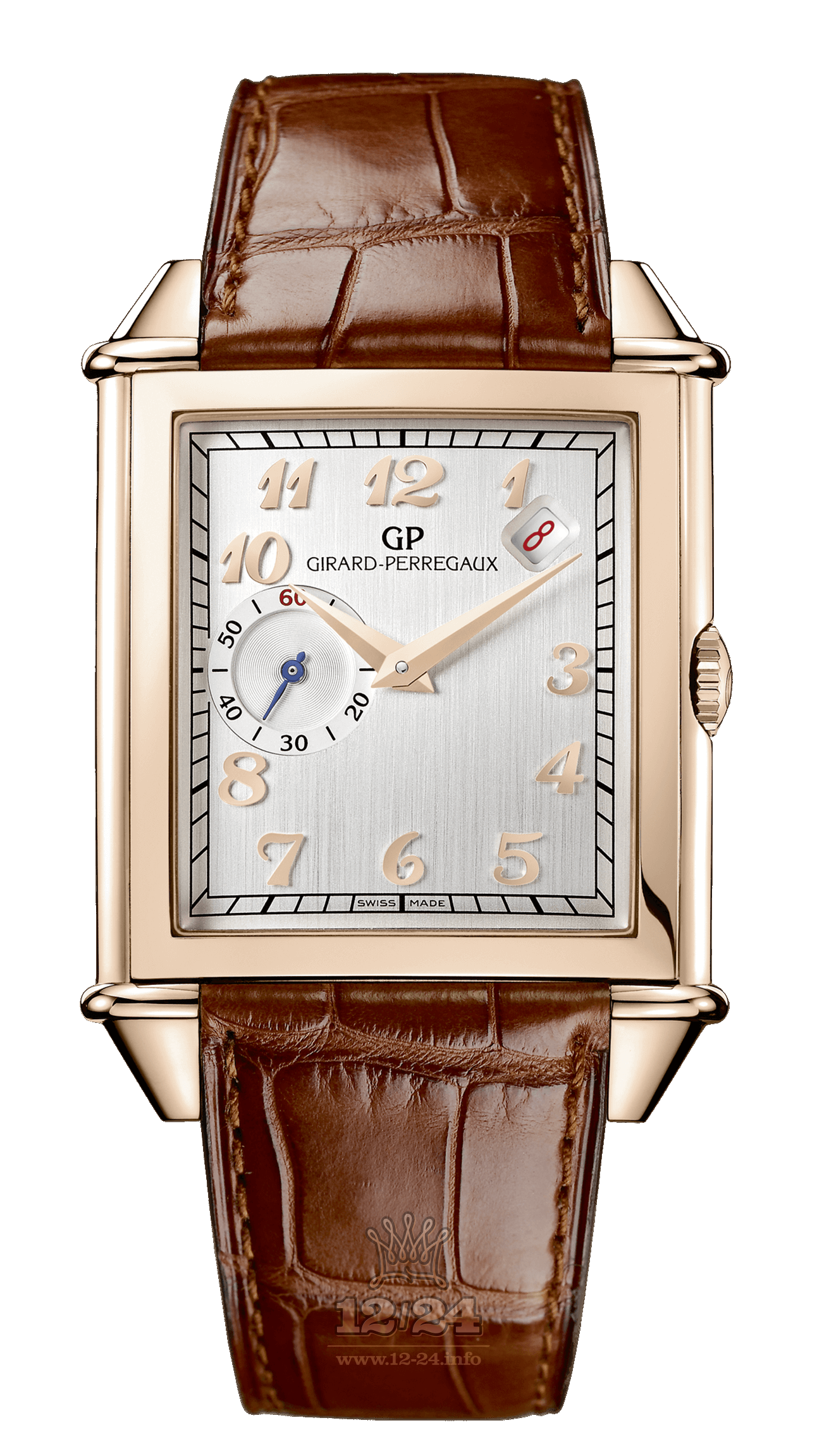 Girard Perregaux Vintage 1945 Watch 25835-52-121-BACA 33 mm Pink gold Case Silver Dial