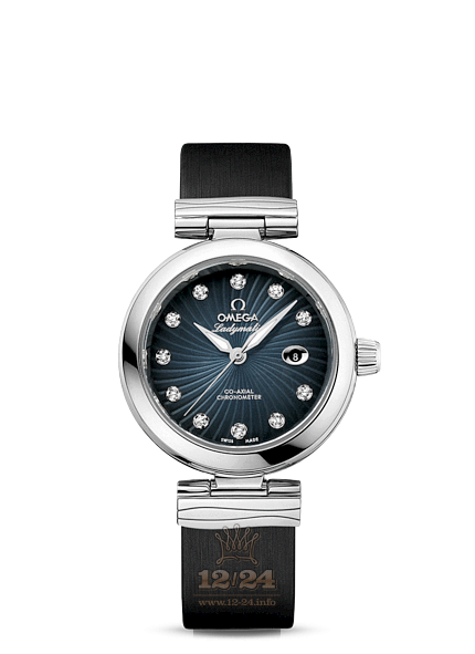 Omega Ladymatic Watch 425.32.34.20.56.001 34 mm Stainless steel Ceramics Case Gray Dark blue Dial