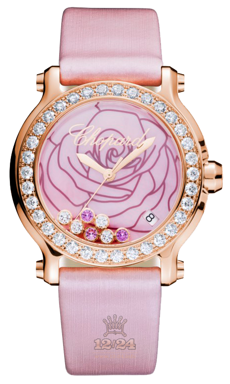 Chopard Happy Diamonds Watch 277473-5011 36 mm Pink gold Case Pink Dial
