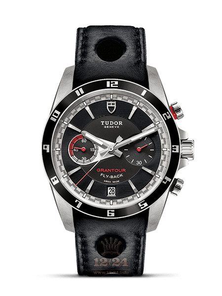 Tudor Grantour Watch M20550N-0001 42 mm Stainless steel Case Black Dial