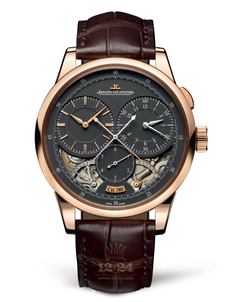 Jaeger-LeCoultre Duometre Watch 601244J 42 mm Pink gold Case Gray Dial