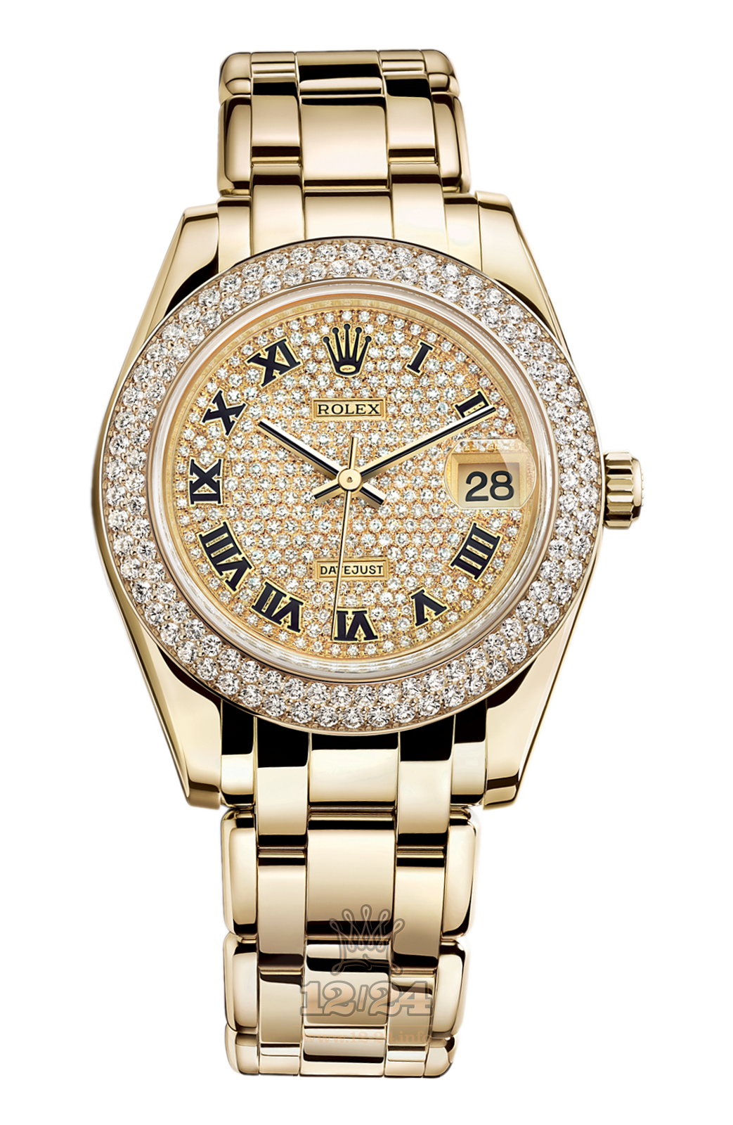 Rolex Datejust Watch 81338-0038 34 mm Yellow gold Case Golden Dial