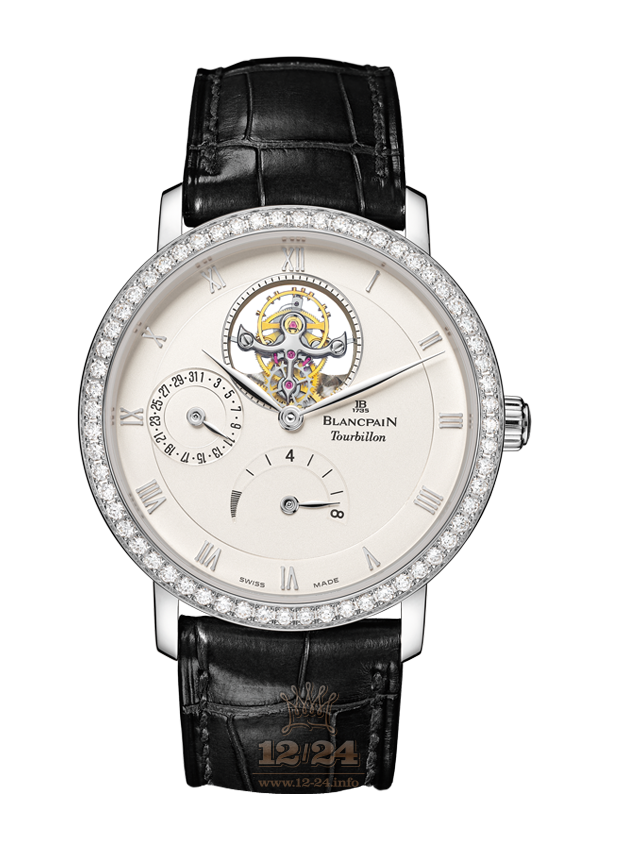 Blancpain Villeret Watch 6025-1942-55B 38 mm White gold Case White Dial