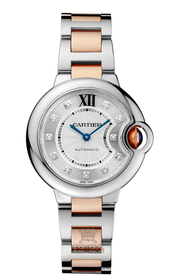 Cartier Ballon Bleu de Cartier Watch WE902061 33 mm Steel / Pink gold Case Silver Dial