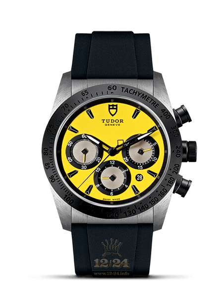 Tudor Fastrider Chrono Watch M42010N-0007 42 mm Stainless steel Ceramics Case Yellow Dial