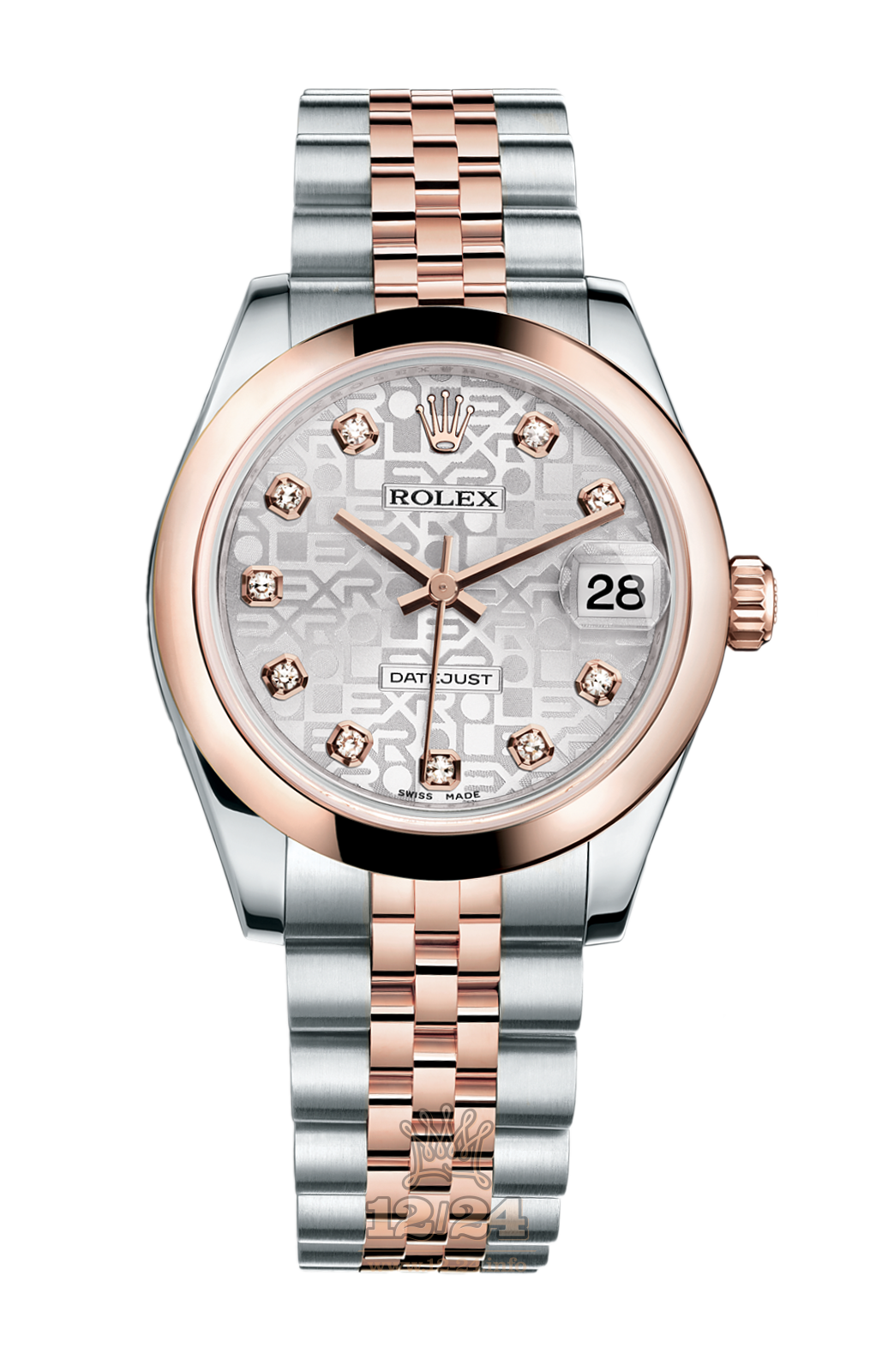 Rolex Lady-Datejust Watch 178241-0040 31 mm Steel / Pink gold Case Silver Dial