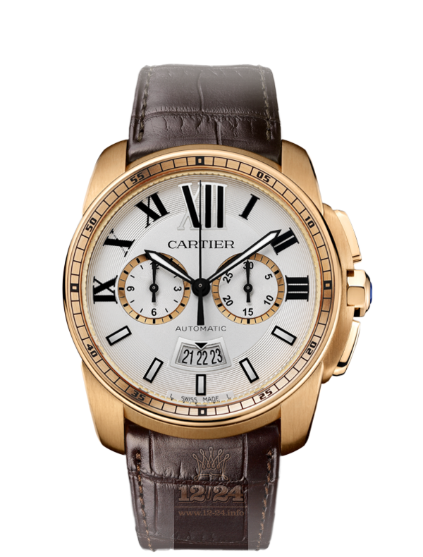 Cartier Calibre de Cartier Watch W7100044 42 mm Pink gold Case Silver Dial