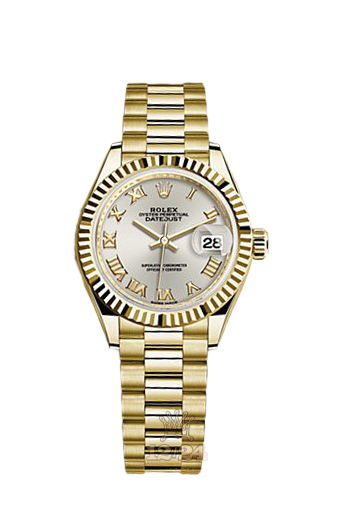 Rolex Datejust Watch 279178-0020 28 mm Yellow gold Case Silver Dial