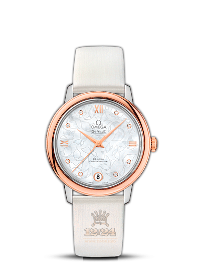 Omega Prestige Watch 424.22.33.20.55.001 33 mm Steel / Pink gold Case White Dial