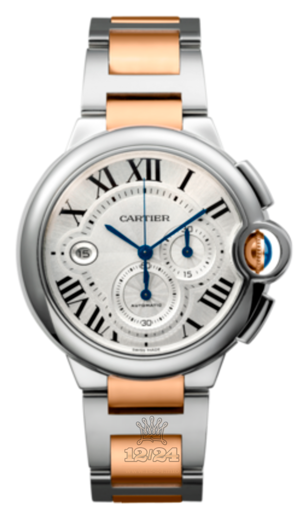 Cartier Ballon Bleu de Cartier Watch W6920075 44 mm Steel / Pink gold Case Silver Dial