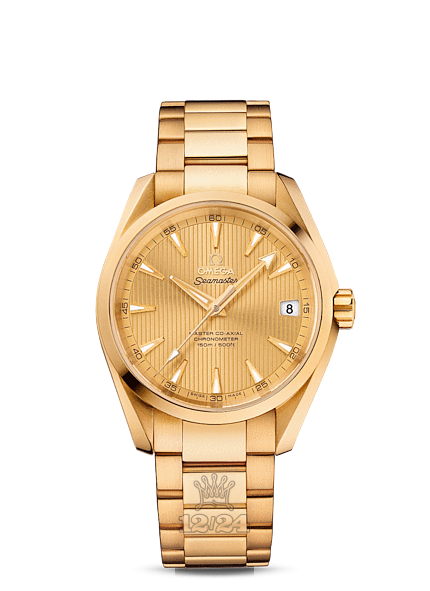 Omega Aqua Terra 150 M Watch 231.50.39.21.08.001 38 mm Yellow gold Case Golden Dial