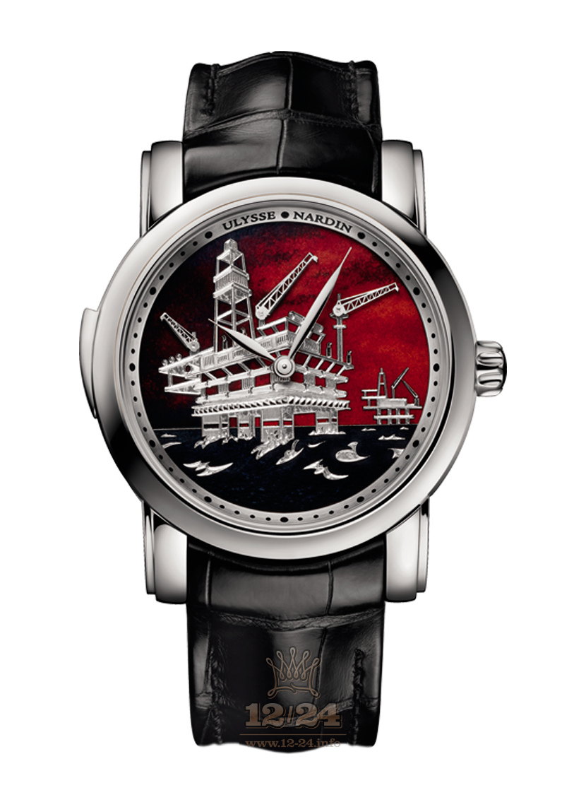 Ulysse Nardin Classic Watch 739-61/E2-OIL 42 mm Platinum Case Black Dial