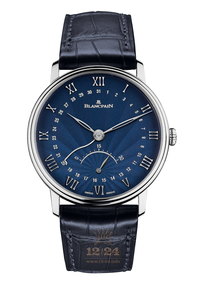 Blancpain Villeret Watch 6653Q-1529-55B 40 mm White gold Case Dark blue Dial