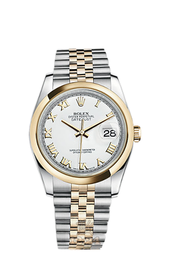 Rolex Datejust Watch 116203-0144 36 mm Steel / Yellow gold Case White Dial