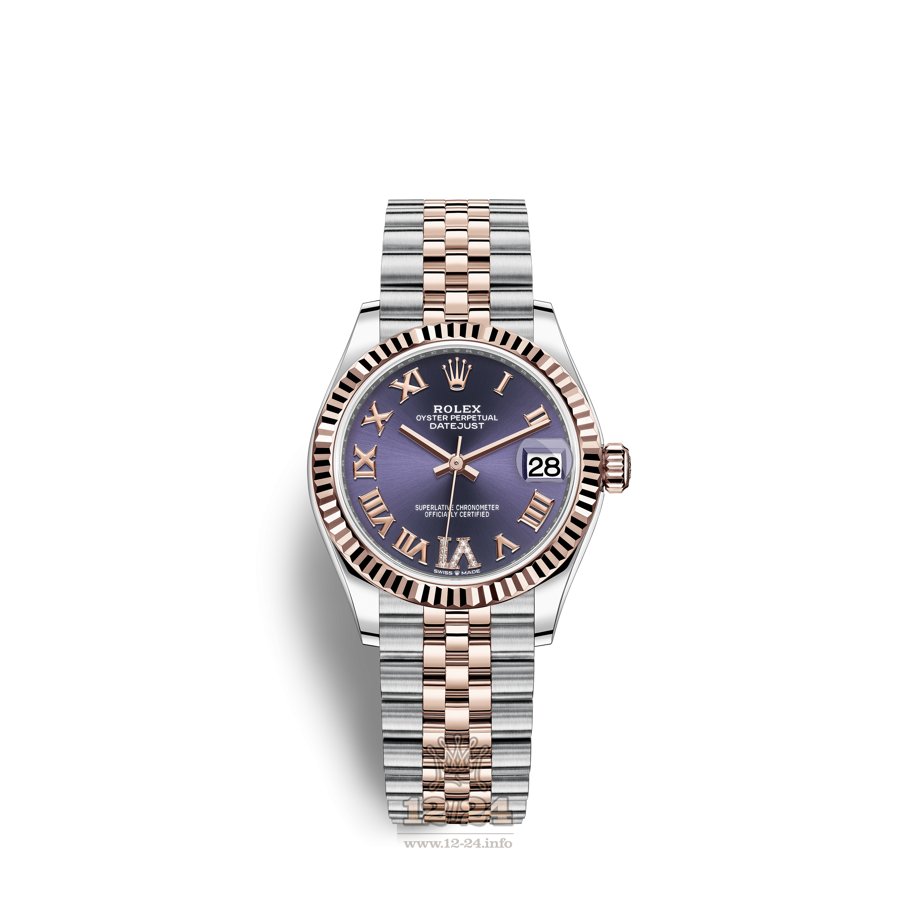 Rolex Datejust Watch 278271-0020 31 mm Stainless steel Pink gold Case Purple Dial