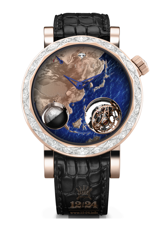 Graff MasterGraff Watch MGG48RGB_SERTI_ASIA 48 mm Pink gold Case Golden Dark blue Painted Dial