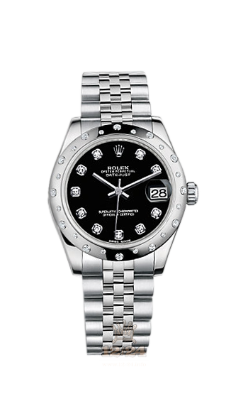 Rolex Lady-Datejust Watch 178344-0062 31 mm Steel / White gold Case Black Dial