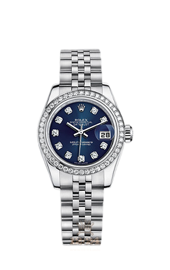 Rolex Lady-Datejust Watch 179384-0056 26 mm Steel / White gold Case Dark blue Dial