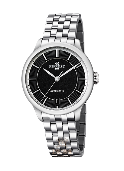 Perrelet First Class Watch A2068/4 35 mm Stainless steel Case Black Dial