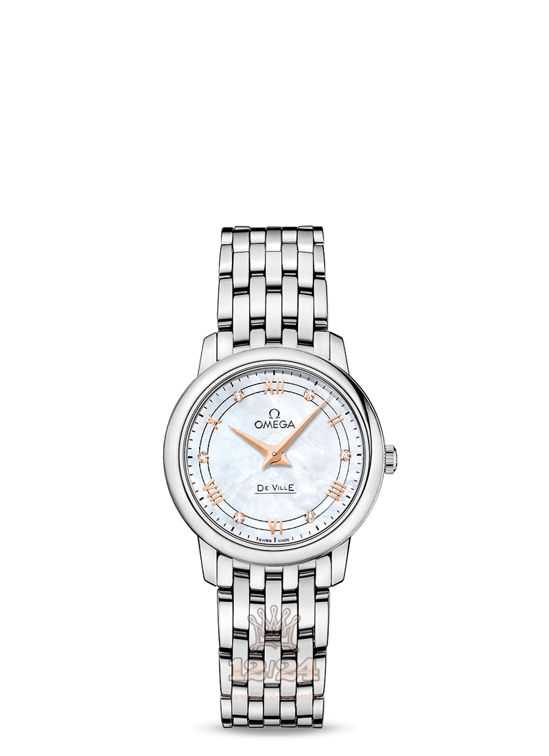 Omega Prestige Watch 424.10.27.60.55.001 27 mm Stainless steel Case White Dial