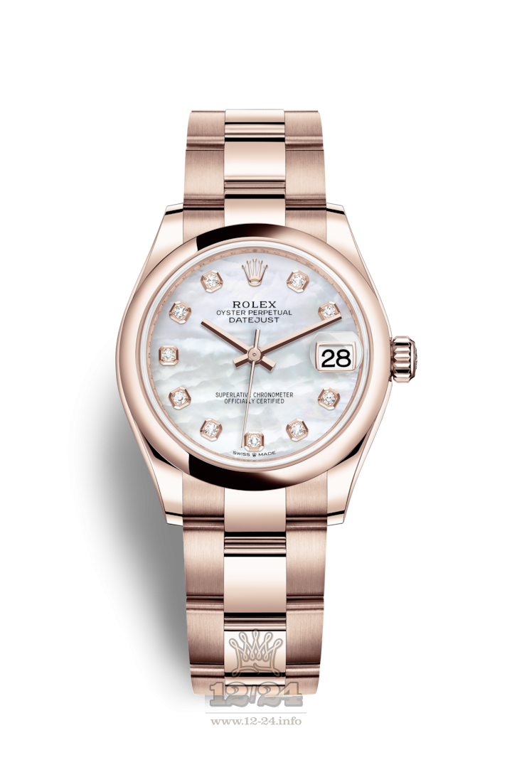 Rolex Datejust Watch 278245-0013 31 mm Pink gold Case White Dial
