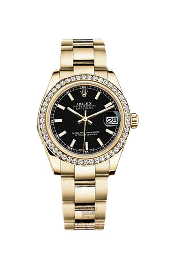 Rolex Datejust Watch 178288-0075 31 mm Yellow gold Case Black Dial