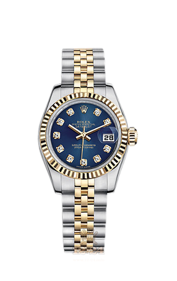 Rolex Lady-Datejust Watch 179173-0070 26 mm Steel / Yellow gold Case Dark blue Dial