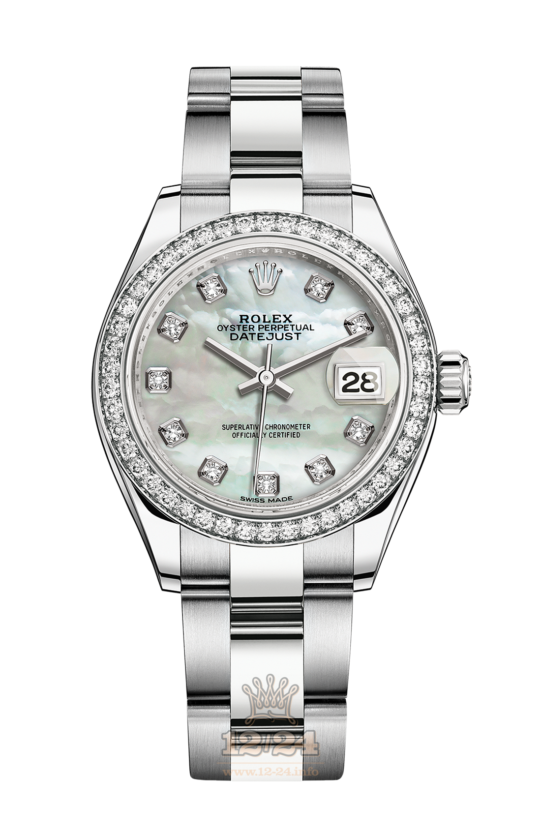 Rolex Datejust Watch 279384rbr-0012 28 mm Steel / White gold Case Silver Dial