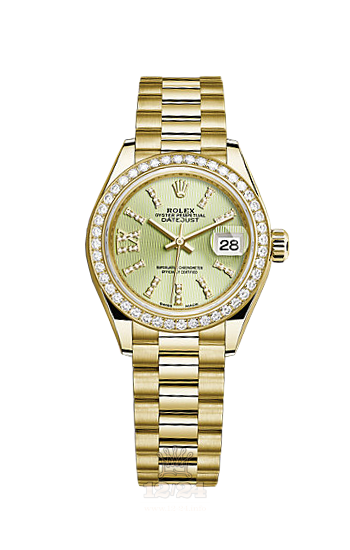 Rolex Lady-Datejust Watch 279138rbr-0003 28 mm Yellow gold Case Green Dial