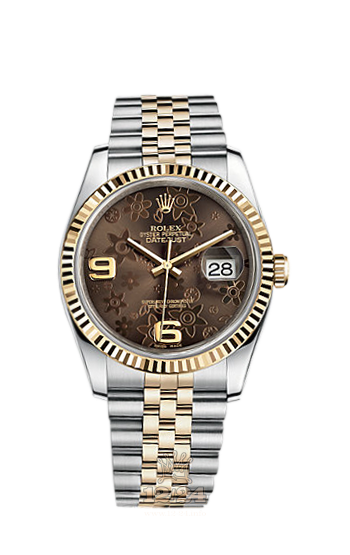 Rolex Datejust Watch 116233-0213 36 mm Steel / Yellow gold Case Brown (chocolate) Dial