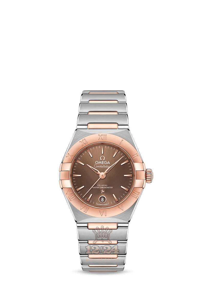 Omega Constellation Watch 131.20.29.20.13.001 29 mm Steel / Pink gold Case Brown (chocolate) Dial