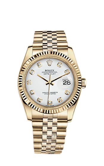 Rolex Datejust Watch 116238-0068 36 mm Yellow gold Case White Dial