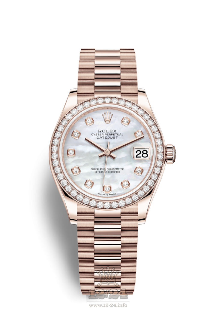 Rolex Datejust Watch 278285rbr-0005 31 mm Pink gold Case White Dial