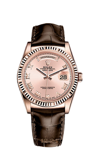 Rolex Day-Date Watch 118135-0067 36 mm Pink gold Case Pink Dial