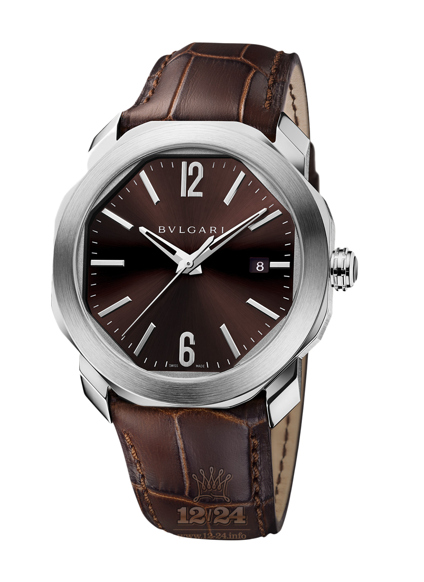 Bvlgari Octo Watch 102705 OC41C1SLD 41 mm Stainless steel Case Brown (chocolate) Dial