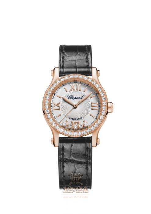 Chopard Happy Sport Watch 274893-5012 30 mm Pink gold Case Gray Dial