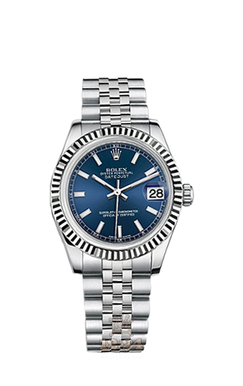Rolex Datejust Watch 178274-0037 31 mm Steel / White gold Case Dark blue Dial