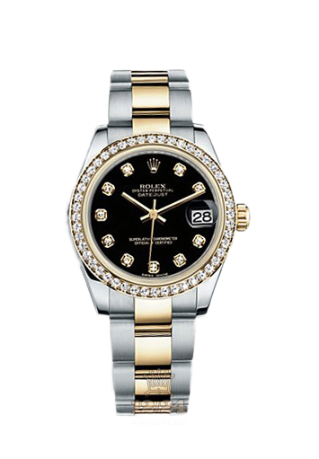 Rolex Datejust Watch 178383-0054 31 mm Steel / Yellow gold Case Black Dial