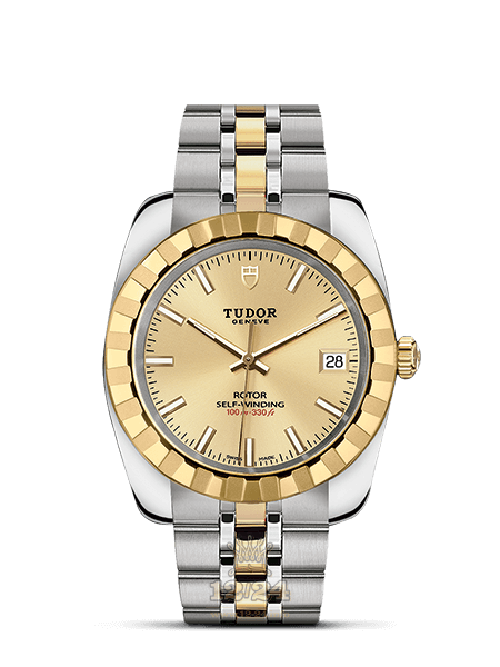 Tudor Classic Watch M21013-0002 38 mm Steel / Yellow gold Case Golden Dial