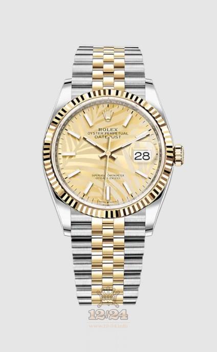 Rolex Datejust Watch 126233-0037 36 mm Stainless steel Yellow gold Case Golden Dial